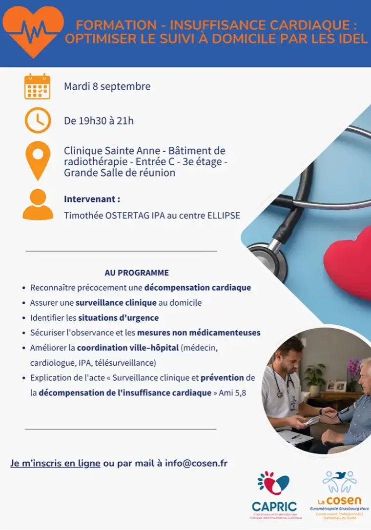Formation Insuffisance cardiaque optimiser le suivi à domicile par les IDEL